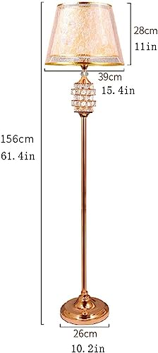 standing European Style Metal Crystal Glass Lamp Body and Printed Fabric Lampshade Floor Light for Living Room s for living room modern