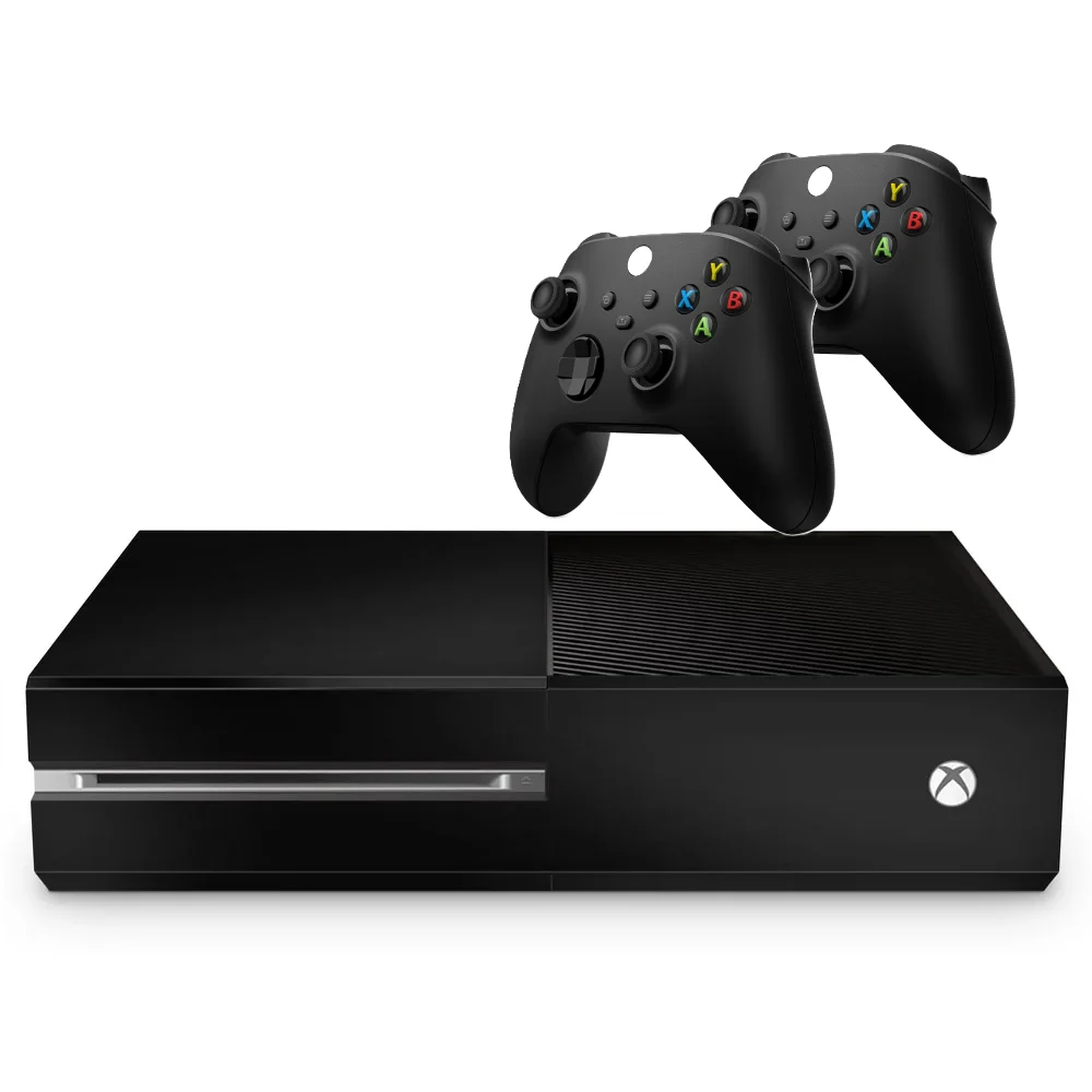 Restored Microsoft Xbox One Game Console 500GB Black with Two Retrofam Controllers (Refurbished)