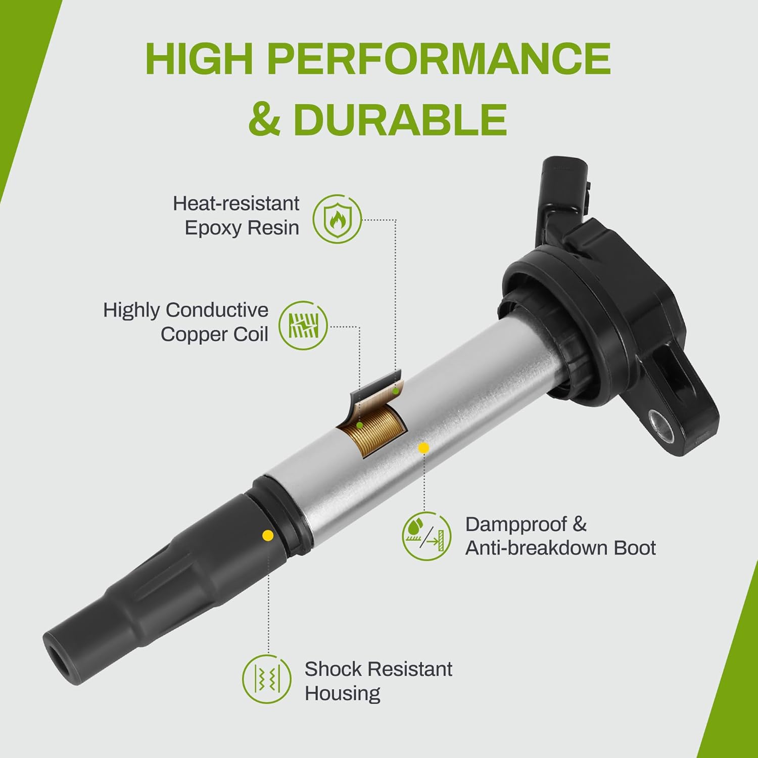 AUTOSAVER88 Ignition Coil & Spark Plugs Compatible with Prius Corolla Matrix Lexus CT200h Pontiac Vibe Scion xD 2008-2017 1.8L L4