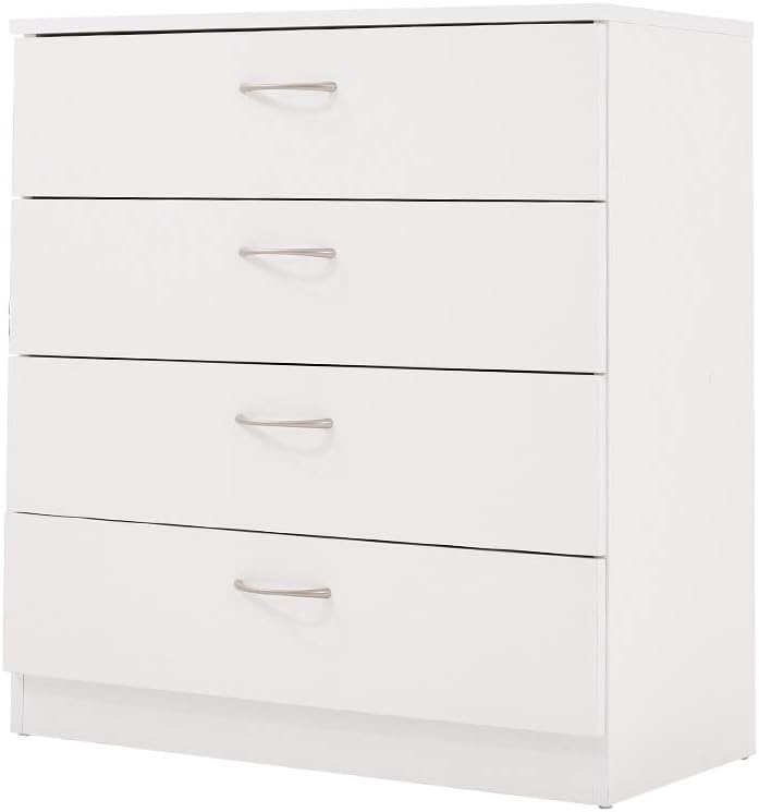 4 Wooden Drawer Dresser Cabinet,Chest of Drawers with Storage, Dresser Cabinet Organizer Storage Chest for Bedroom, Hallway, Entryway,White