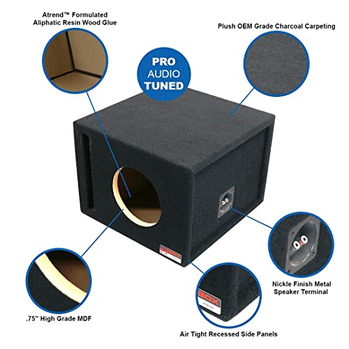 Atrend 10LSVDD Digital Designs 10” Single Vented SPL Subwoofer Enclosure fits 500, 1000, 1500, 2500 (type 1) and 3500 Series, black (FBA_10LSVDD)