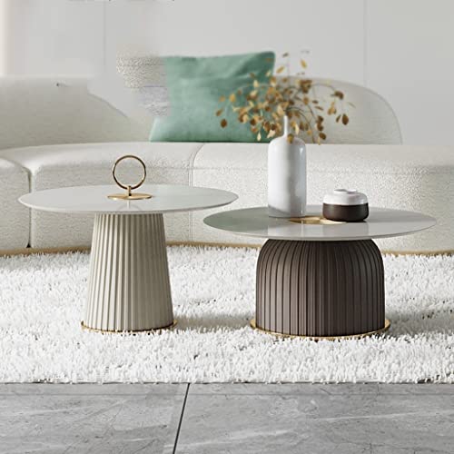 Tea Table for Living Room Coffee Table Living Room Home Round Size Simple Coffee Table Living Room Rock Board Combination Furniture Coffee Table (Color : D)