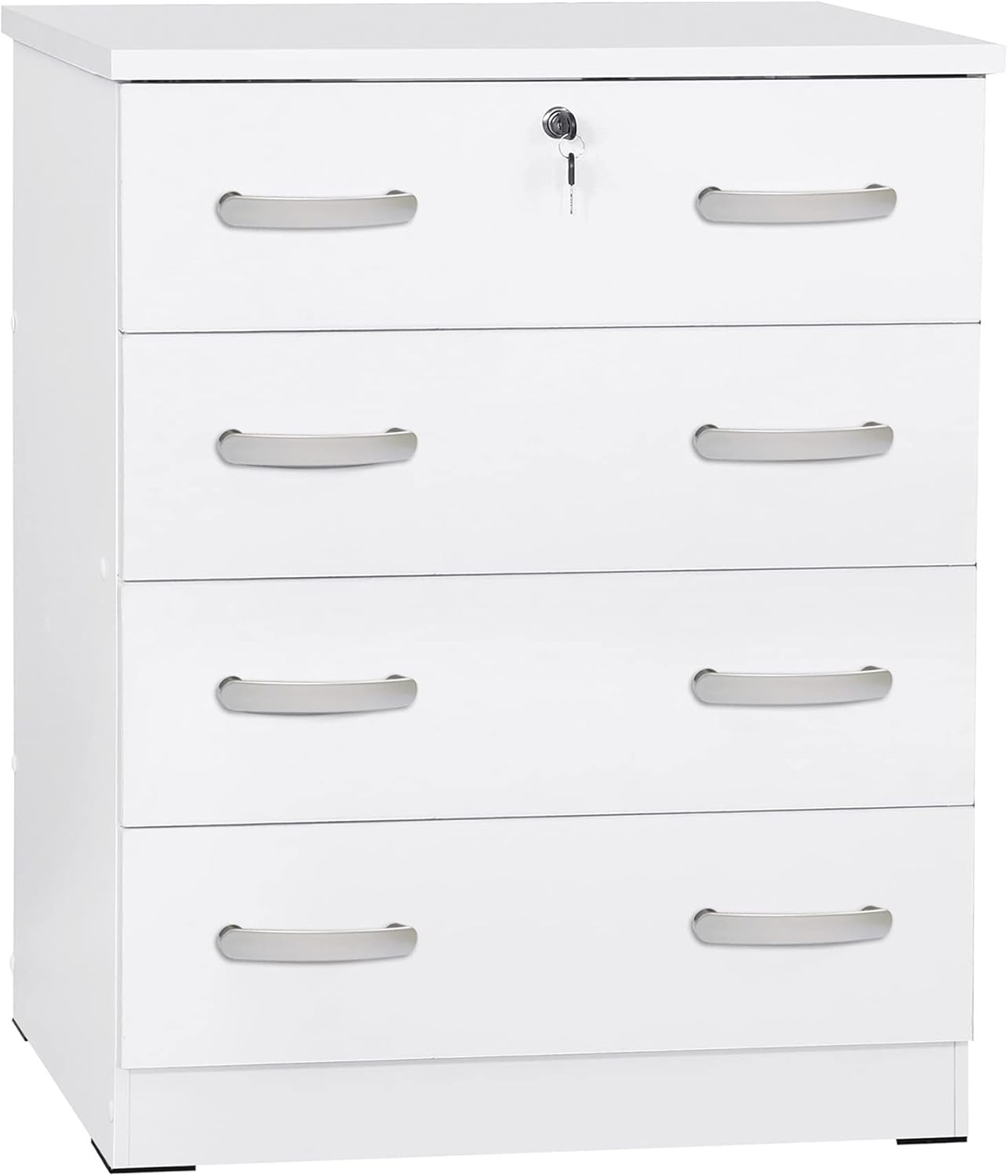 Better Home Products Cindy Wooden Collection Chest Bedroom Dresser (White, WC4)