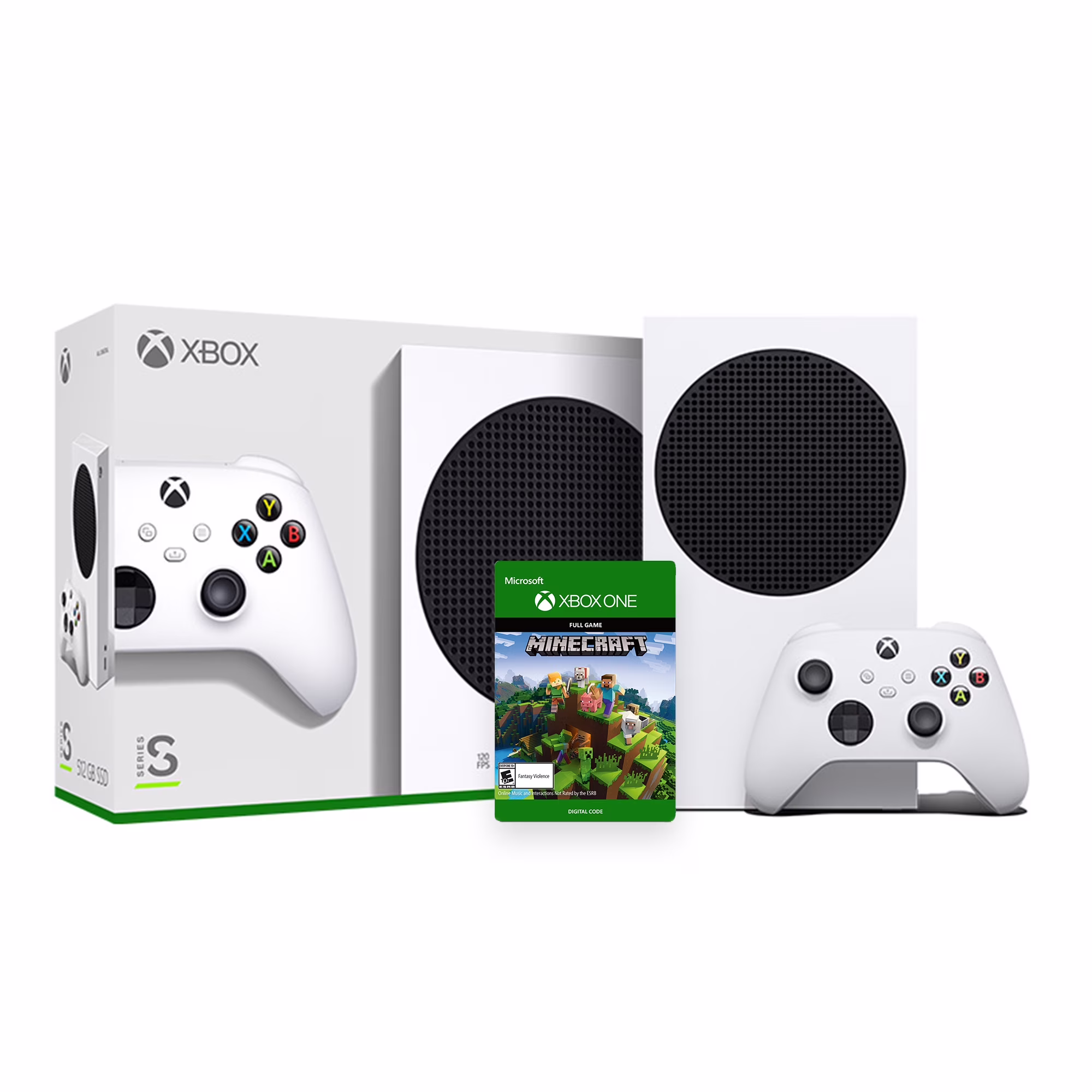 2020 Xbox SSD 512GB Console & Wireless Controller Bundle, White(Includes Minecraft Game)