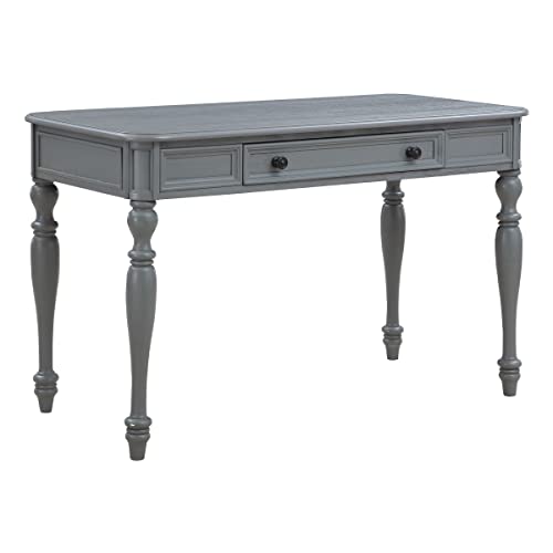OSP Home Furnishings Country Meadows 48 Inch Writing Desk with Drawer, Antique White