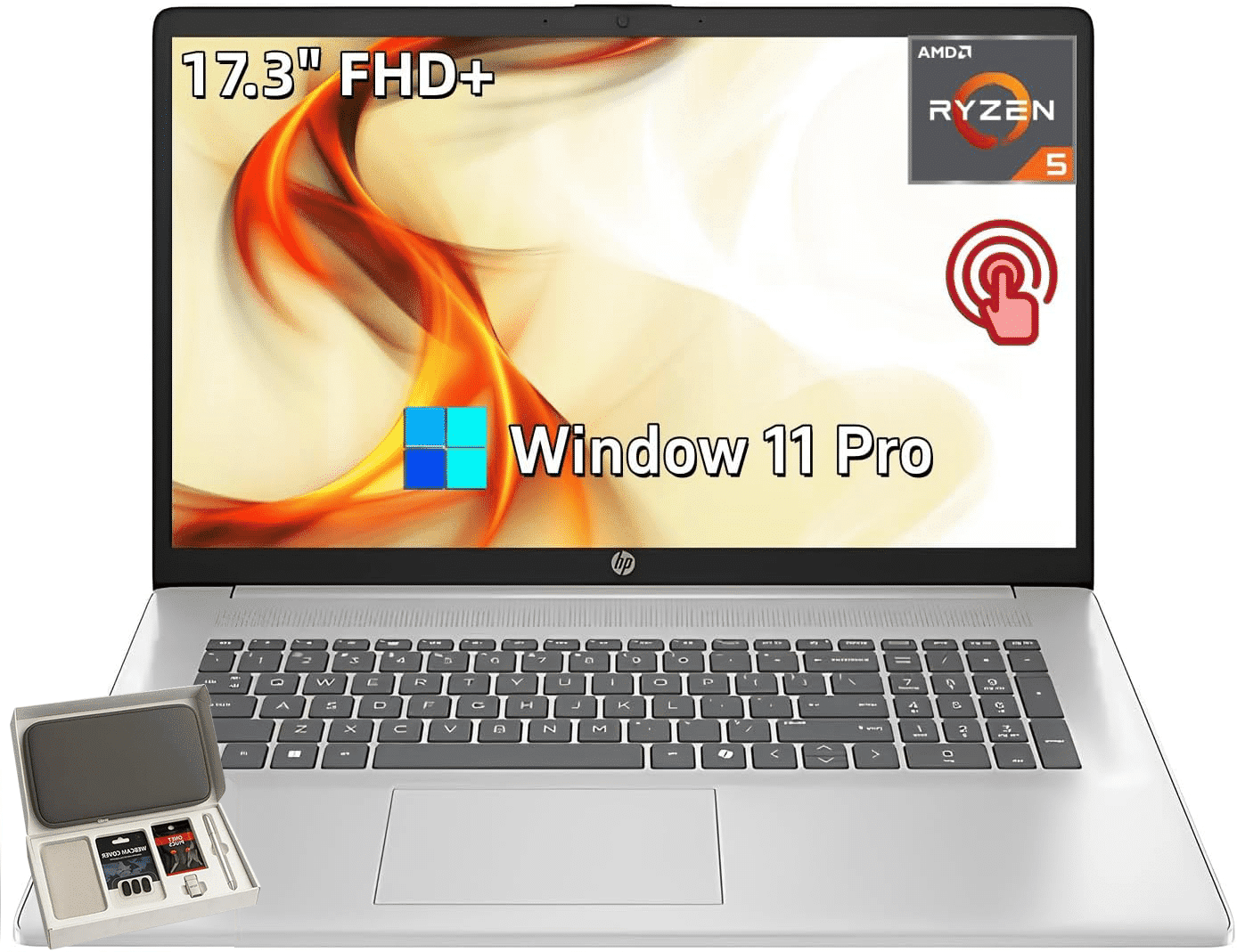 HP Touchscreen Laptop, 17.3" HD+ 250nit, AMD Ryzen 5 7430U(Up to 4.3 GHz), Radeon Graphics, 32 GB RAM, 1 TB SSD, Copilot-Ai Chat, Wi-Fi6, Windows11 Pro
