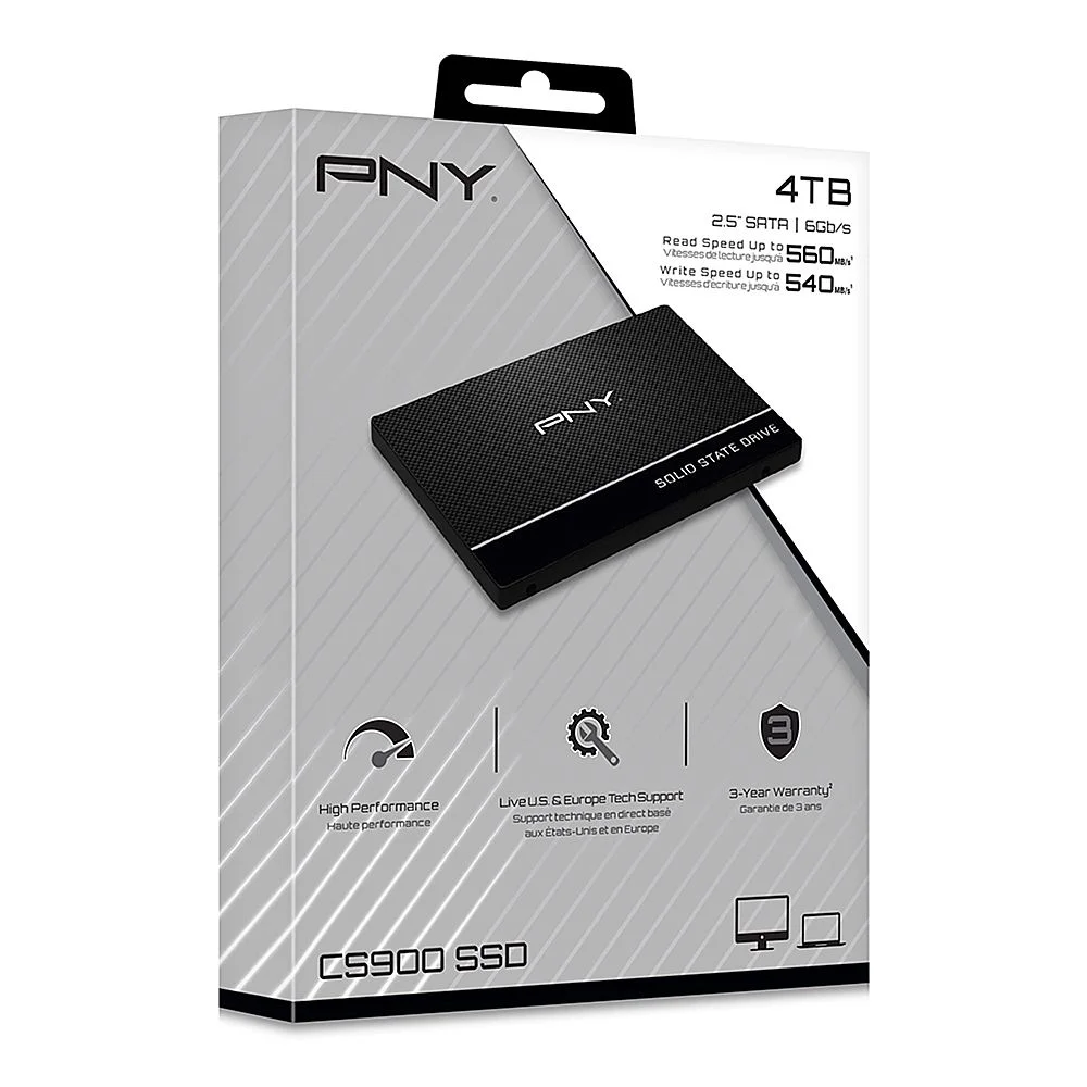 "PNY CS900 4TB SATA III 3D NAND 2.5"" Internal SSD, HDD, TB, Superior Performance, Ultra Low Power Consumption"