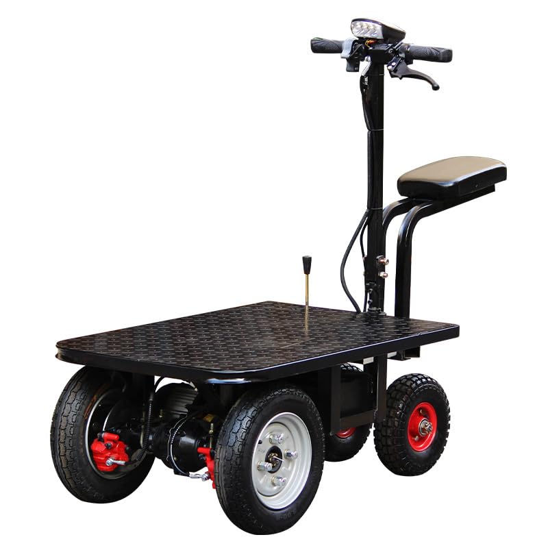 Commercial Electric Products Platform Truck Motorized, Heavy Duty Table Cart Dolly, Pallet Truck Dolly, Large Capacity Foldable Rideable Electric Tow Tractor with Platform,1300lb