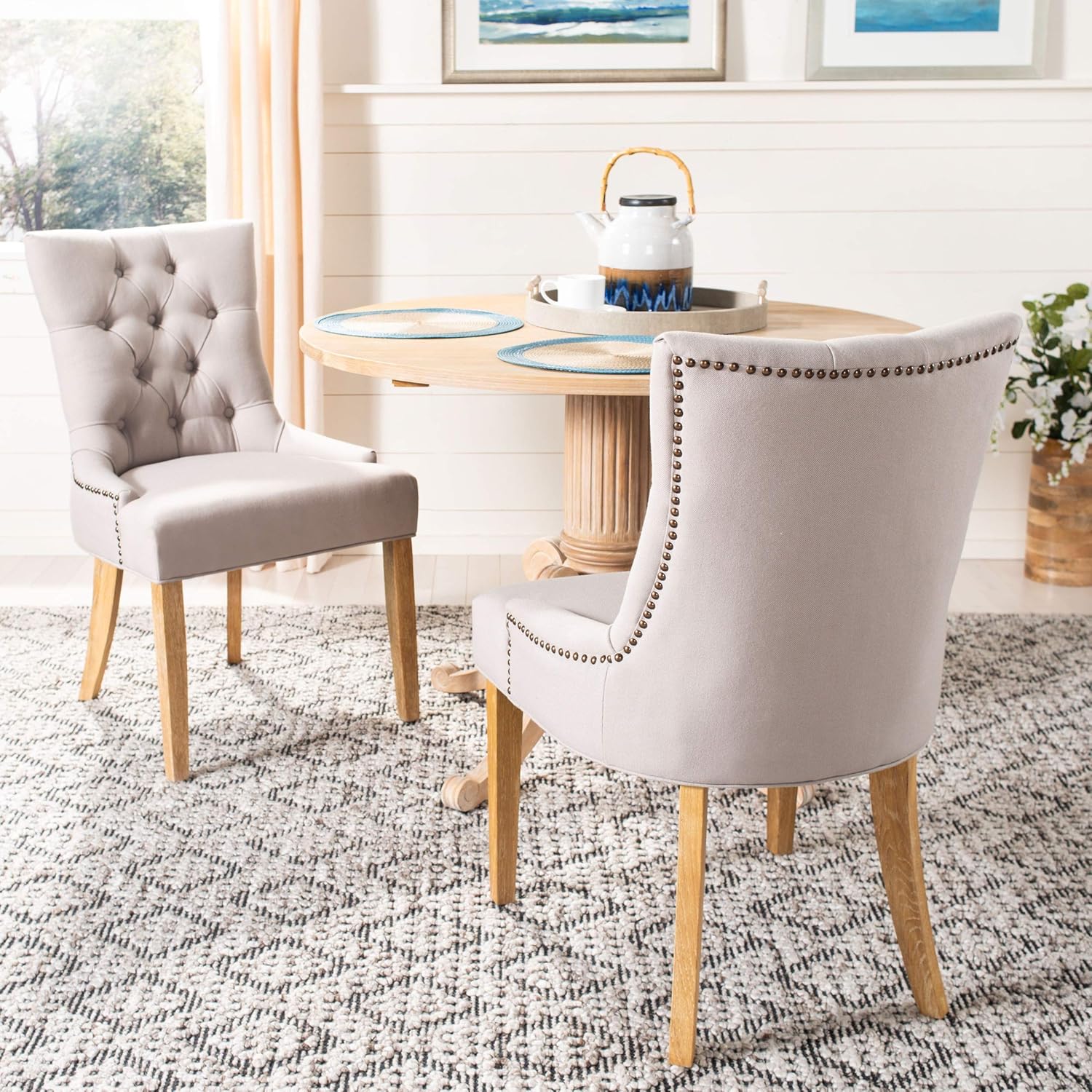 Safavieh Mercer Collection Heather Dining Chairs, Beige, Set of 2