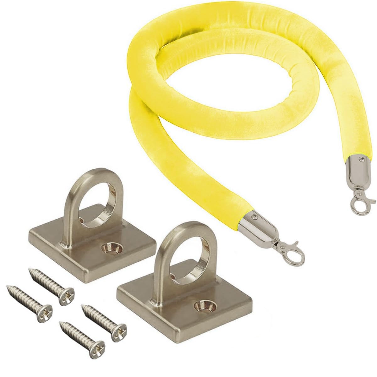 Velvet Rope Wall Mounted, Hanging Barriers Rope with 2 Wall Hooks Kits, Post Stanchion Queue Hanging VIP Rope for Movie Theaters & Red Carpet Event Crowd Control Stanchion Rope, 3Ft-13Ft(J2,4.0m/13ft)