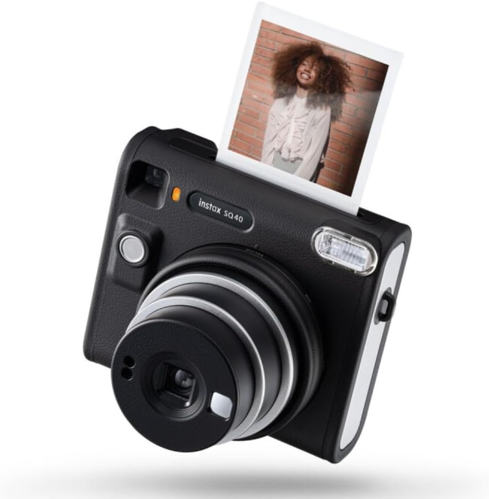 FUJIFILM INSTAX Square SQ40 Instant Film Camera Bundle with 2 x Square Twin Pack Film | 20 Exposures + Cleaning Cloth (4 Items)