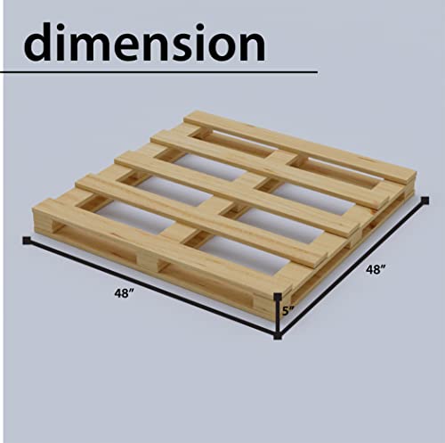4 Way Wooden Pallets, Easy for Commercial Use, Fully Assembled, Strong Sturdy Structure, 48x48x5, 20 Pcs, Wood Finish