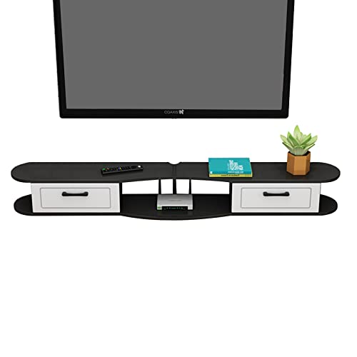 Floating TV Stand Component Shelf,Wall Mounted Tv Unit，Floating Entertainment Center Media TV Console,Set-top Box Multimedia Storage Shelf for Living Room Bedroom (Color : A, Size : 140CM)