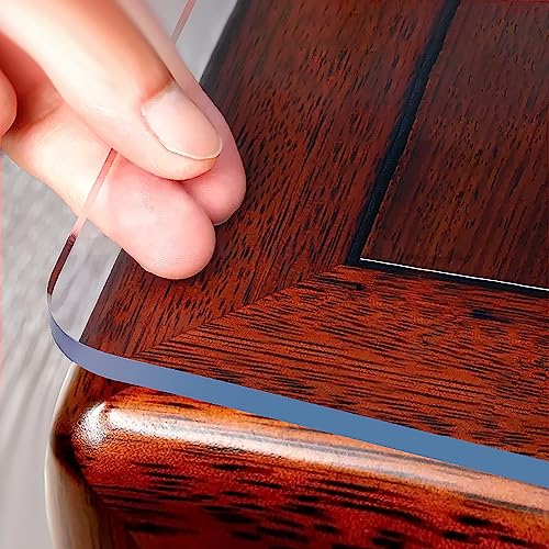 OstepDecor Clear Table Cover Protector 2mm Thick, 36 x 54 Inch Table Protector for Dining Room Table, Plastic Table Cover Rectangle, Clear Vinyl Tablecloth Protector, Table Pad for Kitchen Wood Table