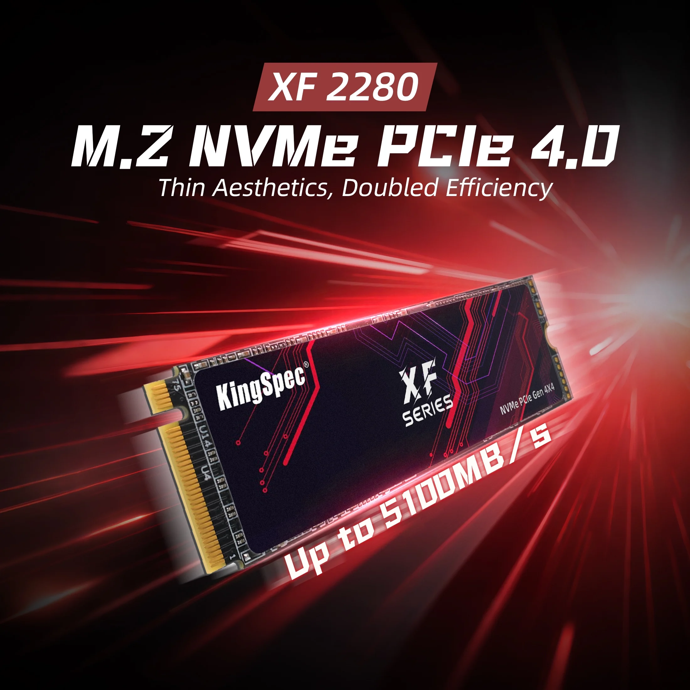 KingSpec 512GB M.2 NVMe PCIe 4.0 Gen4- 4800MB/s, 3D NAND Flash Internal Solid State Drive for PS5 Desktop Laptop