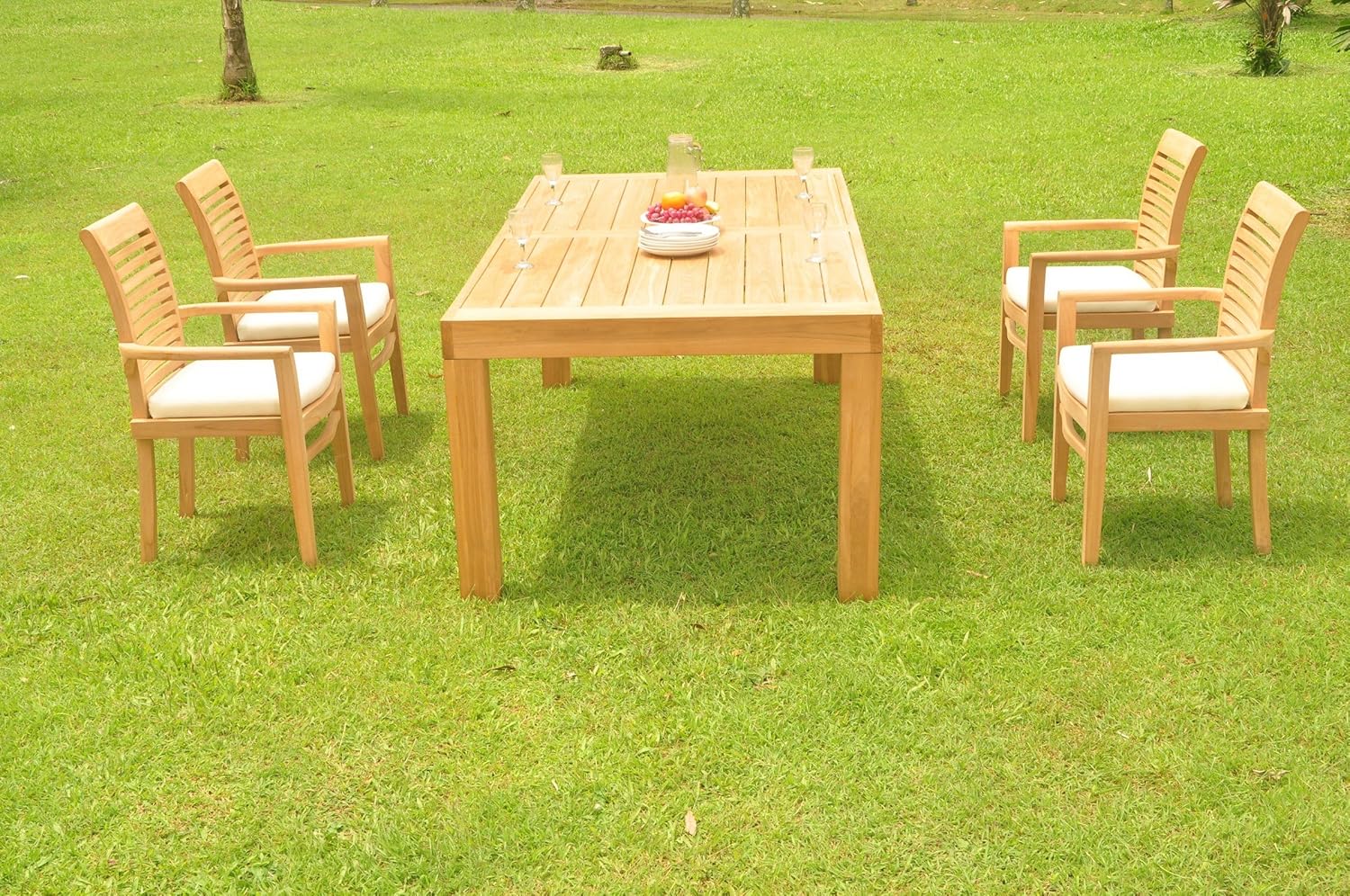 Grade-A Teak Wood 4 Seater 5 Pc Dining Set: 86