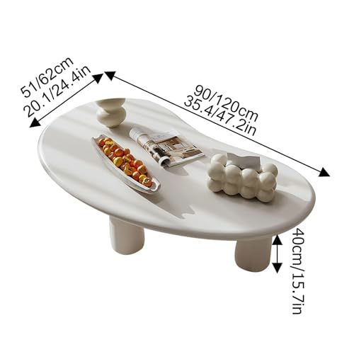 Abstract end Table with Solid Wood Base, Wooden Farmhouse Coffee Table, Modern Luxury Coffee Table, Simple & Modern Center Table, for Living Room Reception Room Office(Black,120 * 62 * 40cm)