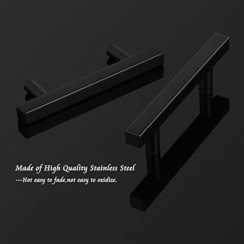 Probrico Cabinet Handles-Pack of 25 Satin Nickel 7-1/2inch (192mm) Hole Centers Square T Bar Kitchen Cabinet Handles Drawer Pulls for Kitchen Furniture Hardware