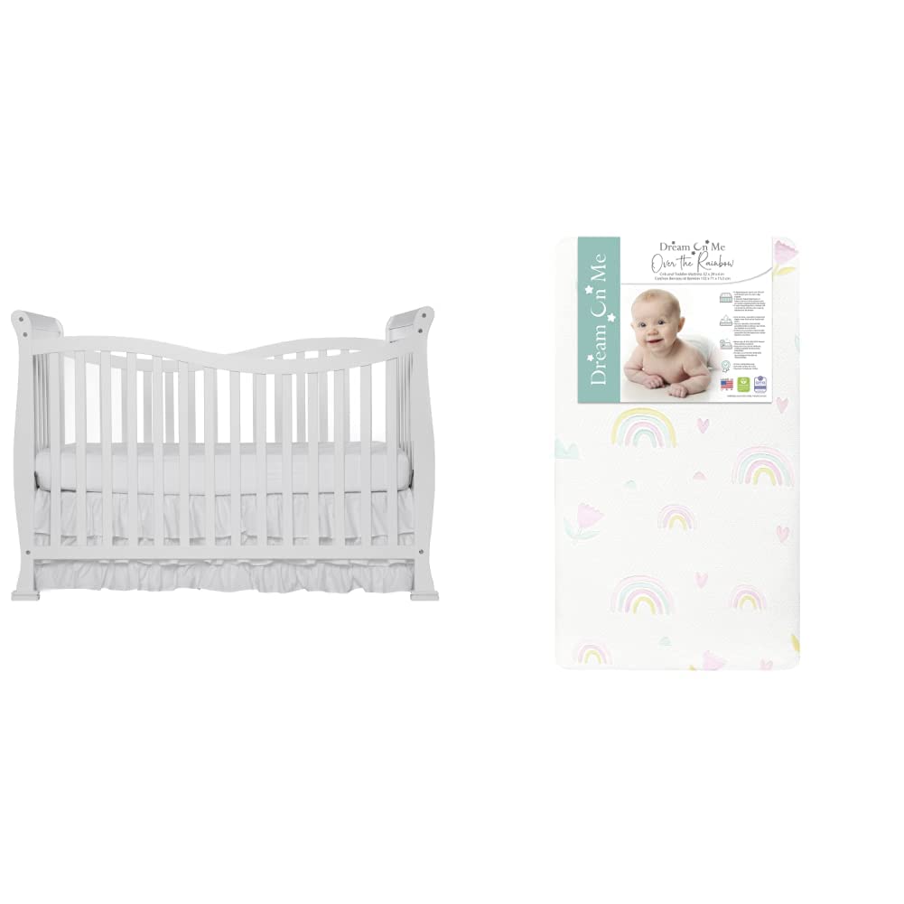 Violet 7-in-1 Convertible Life Style Crib Over The Rainbow Crib and Toddler/Greenguard Gold environment safe/JPMA certified Infant Removable water-Resistant zipper cover