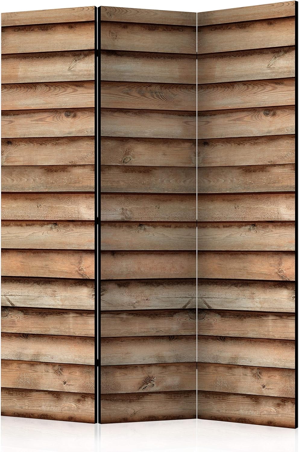 artgeist Acoustic Room Divider Faux Wood 53x68 in - Double-sided Folding Screen Print on Non-woven Canvas Acoustic Foam 3 Panel Home Office Boards f-C-0337-z-b