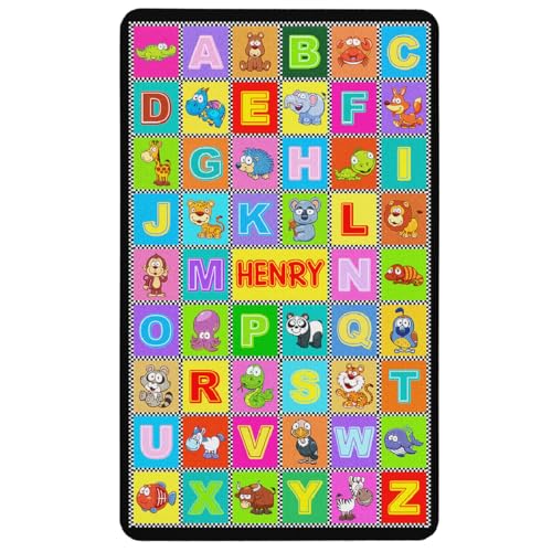 Classroom Rug, Classroom Carpet, Playroom Rug, School Rug 2x3 3x5 4x6 5x8 Non Slip Play Mat, ABC Mat, Play Rug Area Rug for Classroom Playroom Bedroom Decor, Gifts for Teachers Students