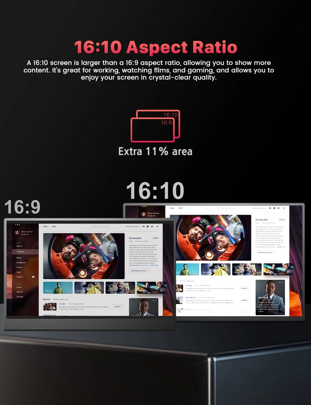 "UPERFECT Portable 15.6"" 2K QHD Gaming Monitor, 120HZ for Laptop, PS5, Xbox Switch, PC - Travel Friendly Video & Audio"