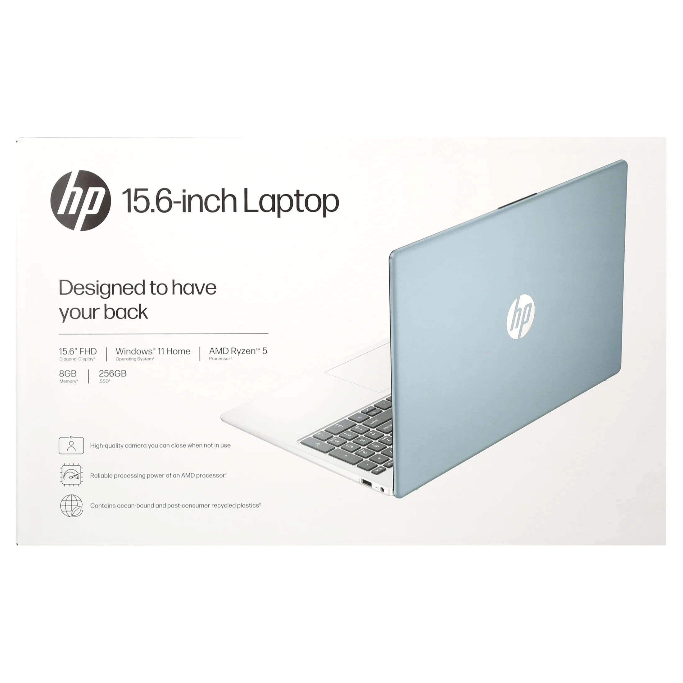 "HP 15.6"" FHD Laptop, AMD Ryzen 7-7520U, 8GB RAM, 256GB SSD, Moonlight Blue"