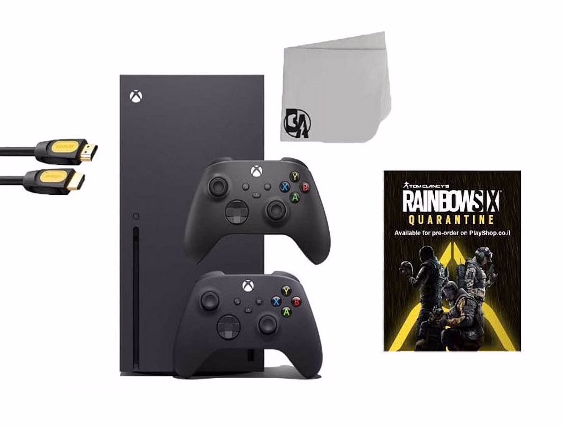 Pre-Owned Xbox Series X Video Game Console Black with Tom Clancy's Rainbow Six Quarantine BOLT AXTION Bundle with 2 Controller