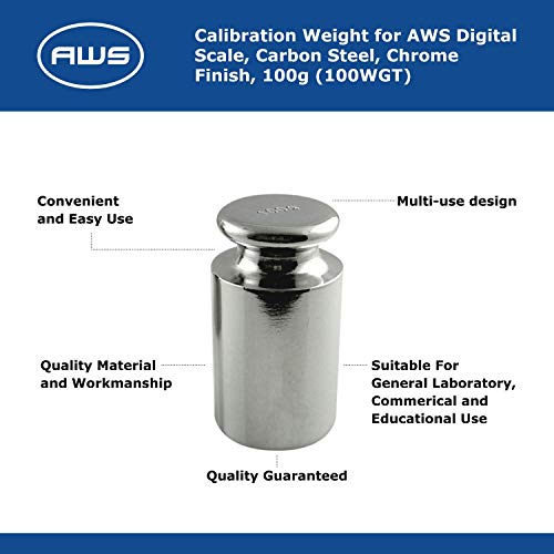 American Weigh Scales Calibration Weight for AWS Digital Scale, Carbon Steel, Chrome plated, Chrome Finish, 10KG (10KGWGT)
