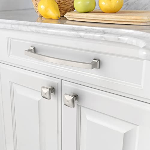 Asidrama 10 Pack 5 Inch(128mm) Hole Centers Kitchen Cabinet Handles, Brushed Satin Nickel Cabinet Pulls Kitchen Cabinet Hardware for Cupboard Drawer Handles Dresser Pulls