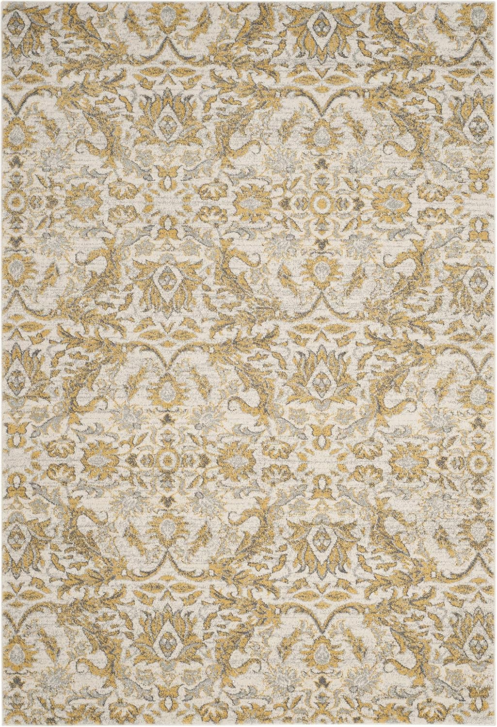 SAFAVIEH Evoke Collection Area Rug - 10' x 14', Ivory & Gold, Shabby Chic Oriental Design, Non-Shedding & Easy Care, Ideal for High Traffic Areas in Living Room, Bedroom (EVK238S)
