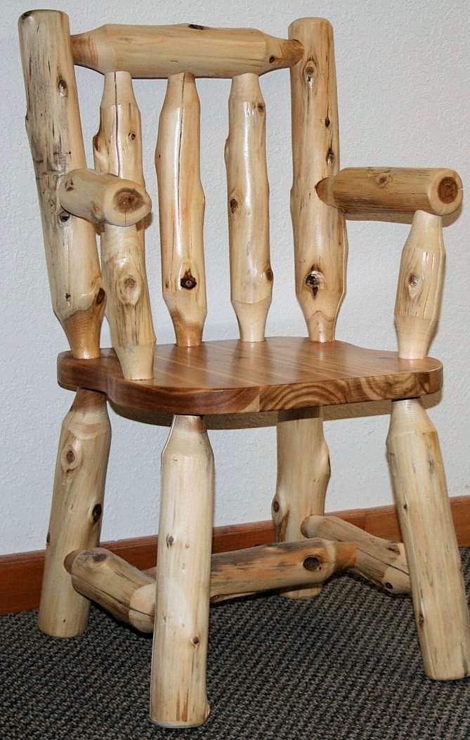 Arm Chair White Cedar Log