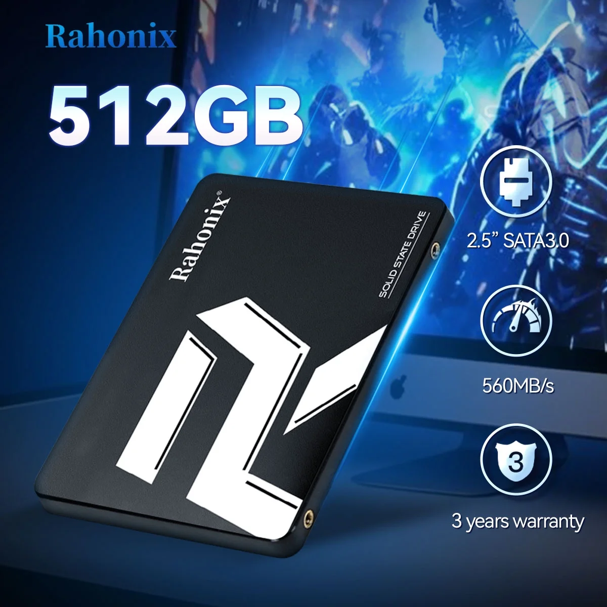 SSD 512GB 2.5'' SATA3 Solid State Disk up to 560MB/s for desktop notebook