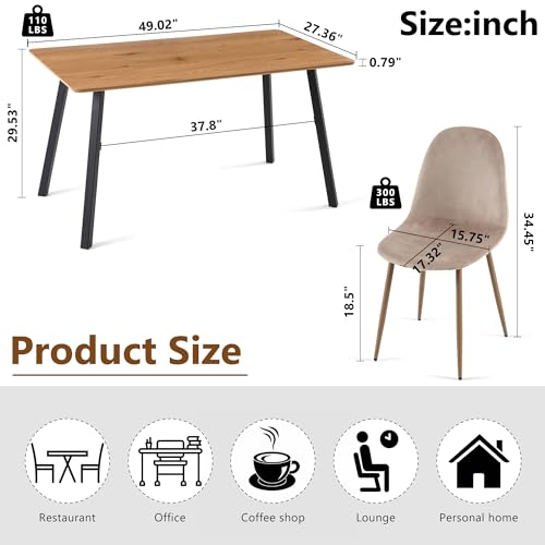 Home Kitchen Dining Chairs Set of 4, Pink Velvet Living Room Chairs Upholstered Space Saving Accent Side Chairs with Metal Legs for Reception Room Apartment