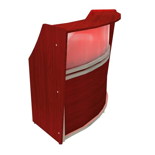 Linea Italia Curved Office Clear Easy to Assembly 2 Panel Reception Desk Counter for Lobby, Salon, 124