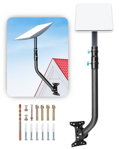 Starlink Long Wall Mount, Aspotify Starlink Mounting Kit, Adjustable Starlink Roof Mount Kit for Starlink Internet Kit Satellite, Starlink Pole Mount Compatible with V2 Starlink