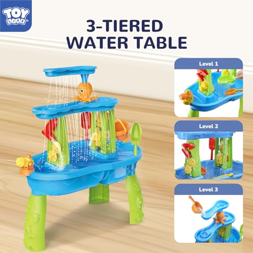 TOY Life Sand and Water Table, Unicorn Water Table for Toddlers, Pink Water Tables for Toddlers 3-5, Girl Water Table, Toddler Water Table, Outdoor Water Table, Kids Water Tables for Outside