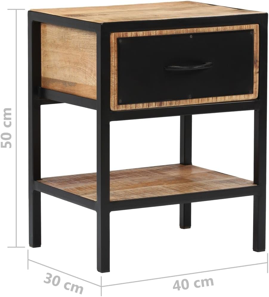 Bedside Cabinet, Closet Organizer Short Bathroom Cabinet Small Coffee Table Wooden Corner Cabinet Suitable for College Dorm Bedroom Entryway Kitchen Solid Mango Wood 15.7