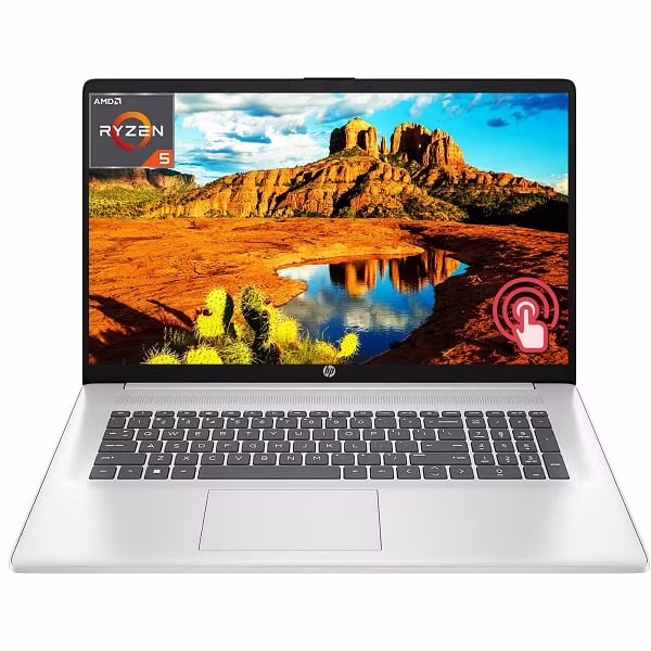 HP 17 Touchscreen Business Laptop, 17.3" HD+ Display, AMD Ryzen 5 7530U, 16 GB RAM, 1 TB SSD, HD Webcam, Wi-Fi 6, Win 11 Pro
