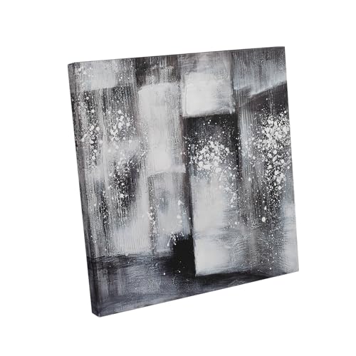 Wall Art Painting, 100% Hand Painted White and Grey Decor Oil Painting, Modern Minimalist Textured Wall Decor Picture, Handmade Abstract Canvas Artwork, Home Decorative Art Work,Ready to Hang 40X20in