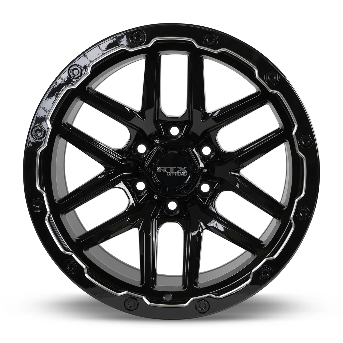 RTX Volcano 18x9.5 6x139.1 ET-10 CB106.1 Gloss Black Milled Edge Wheel
