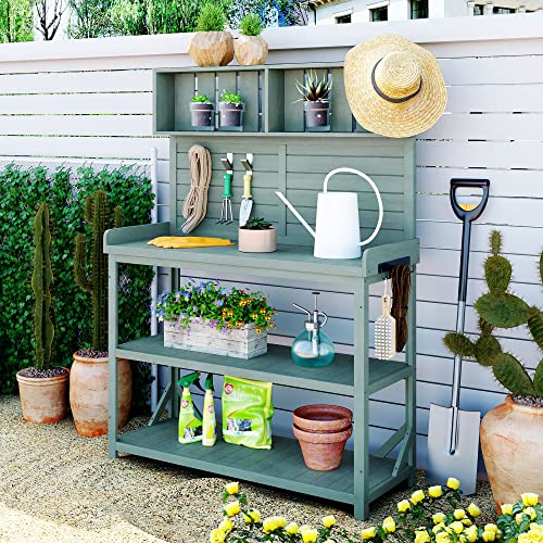 Wooden Potting Bench for Outside, 65