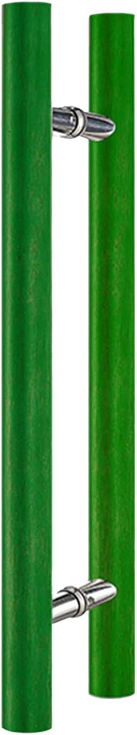 59/47/39.3/31.5/23.6/15.7 in Long Sliding Barn Door Handle Wooden,Push Pull Door Handle for Entry Interior & Exterior Glass Gates,Double Sided H Shape Round Bar (Color : Green,Size