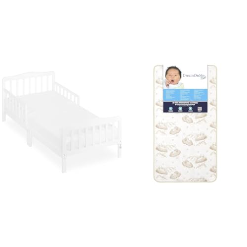 Toddler Bed, Mattress & Bedding Bundle - Classic Design Toddler Bed in White, Twilight 5