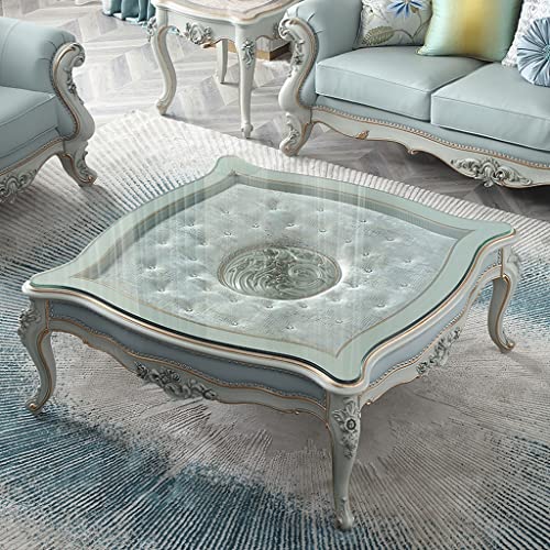 Tea Table for Living Room Coffee Table Living Room Furniture Glass Countertop Coffee Table Living Room Wood Carving Square Table Coffee Table