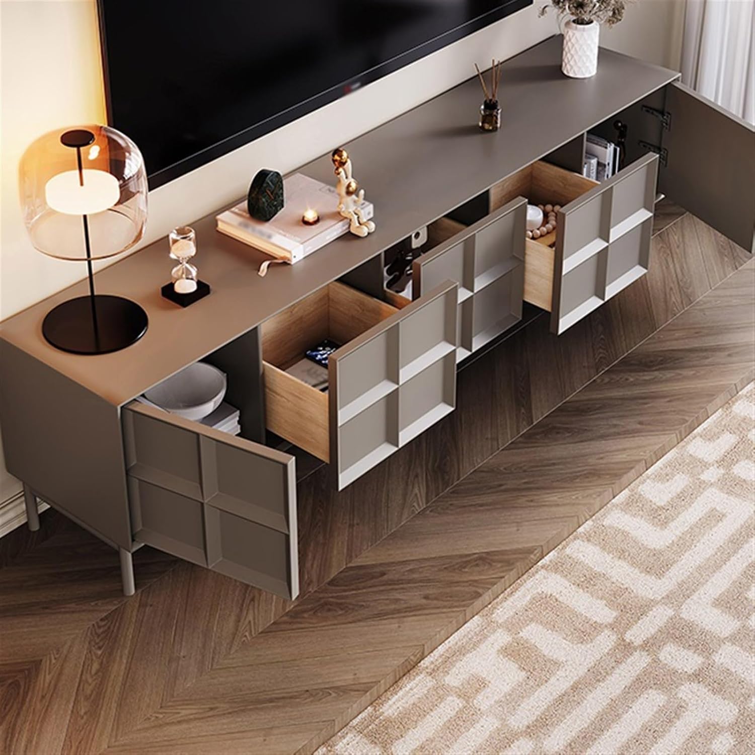 Bedroom tv Unit TV Cabinet Simple Modern Living Room Floor Cabinet Nordic Storage Cabinet Solid Wood TV Cabinet TV Cabinet