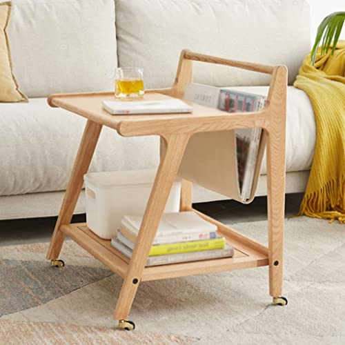 Tea Table for Living Room Wooden Mobile Side Table Modern Minimalist Side Cabinet Nordic Living Room Furniture Small Coffee Table Coffee Table