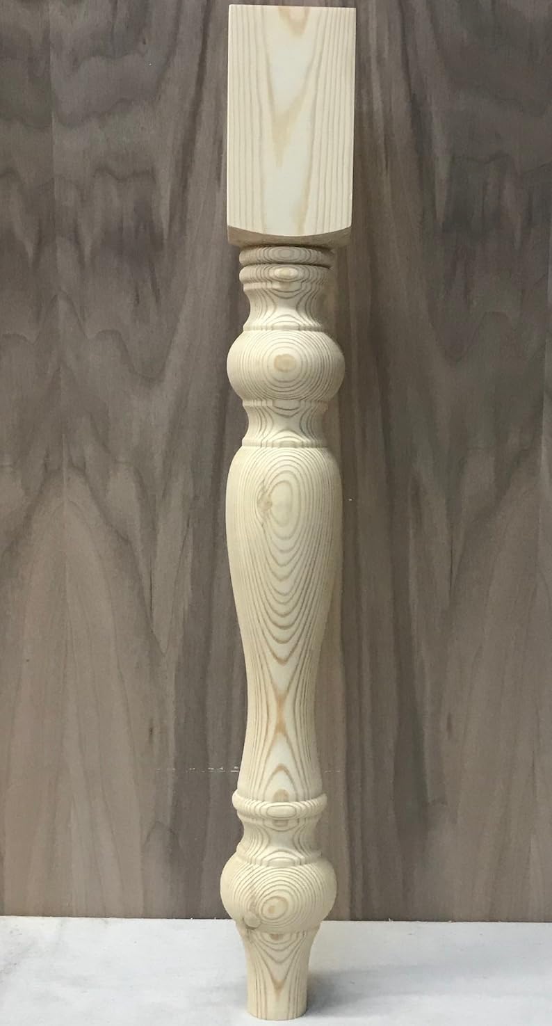 Set 4, Solid Knotty Pine Dining, Table Legs, Furniture Legs, Replacement Wood Legs, Side Table Legs, End Table Legs, Strong Table Legs, Wooden Table Legs for Dining Room Table or Desk