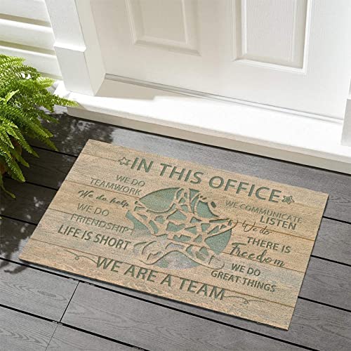 Coir Welcome Mats Outdoor 24x36 Nautical Beach Ocean Theme Starfish Vintage Floor Doormat Shells Starfish Coastal Entry Door Rugs Stain and Fade Resistant Home Décor for Indoor High Traffic Areas