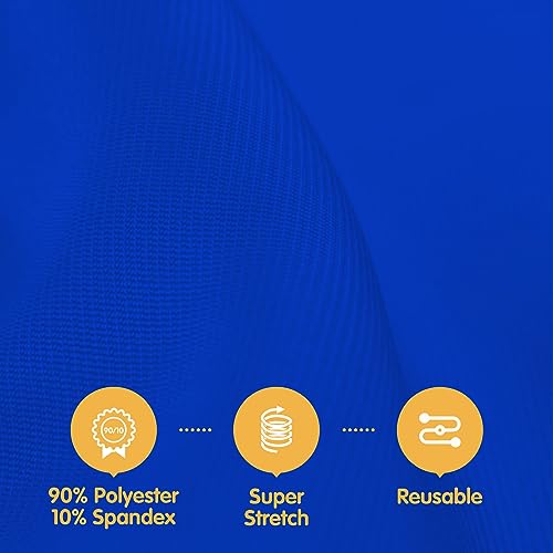 4 Pack Black Fitted Spandex Table Covers - 8Ft Stretch Tablecloths for 8 Foot Rectangle Folding Tables Rectangular Bulk Linen Fabric Elastic Clothes for Wedding Banquet Party Buffet Display